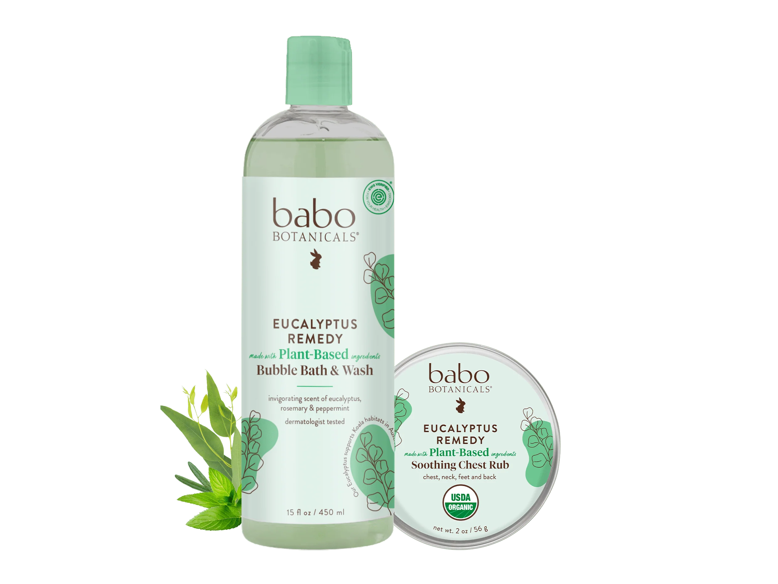 Eucalyptus Body Care Set (Bubble Bath + Chest Rub)