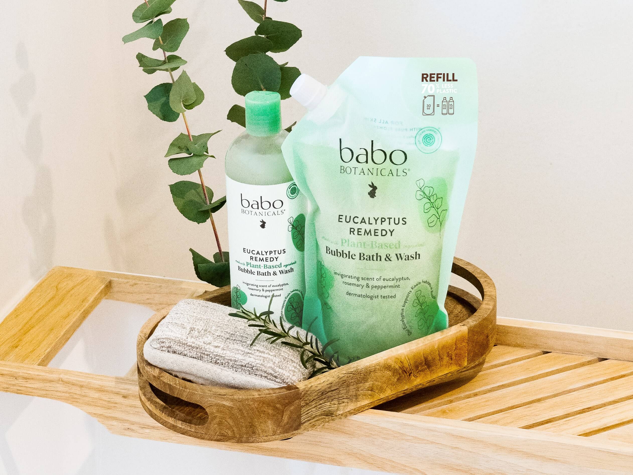 Eucalyptus Remedy Bubble Bath & Body Wash Refill Set - Image 7